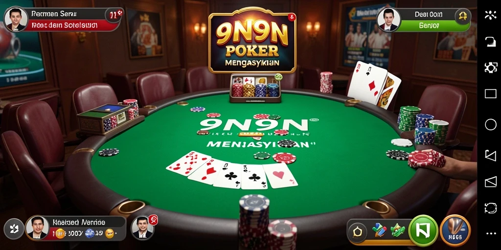 Tampilan gameplay Poker yang menarik di 9N9N.