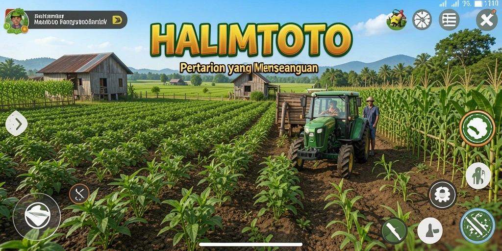 Gameplay HALIMTOTO dengan aktivitas bertani yang seru.