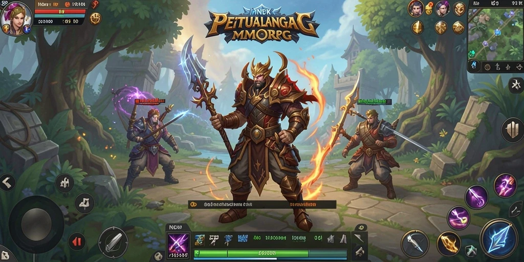 Screenshot gameplay IND89 menampilkan pertempuran epik dalam dunia MMORPG.