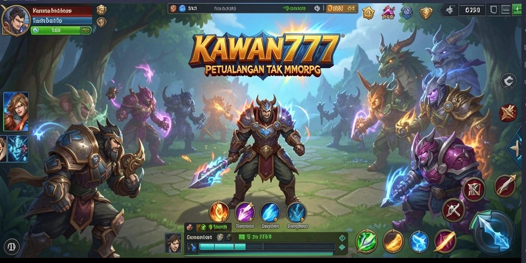 Tangkapan layar KAWAN777 menampilkan pertarungan seru dalam gameplay MMORPG.