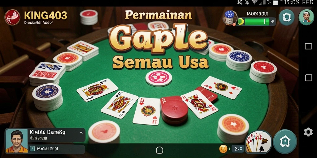 Tampilan screenshot gameplay Gaple yang menarik dan seru.