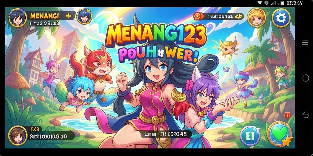 Tampilan gameplay MENANG123 menampilkan pertarungan karakter anime yang dinamis.