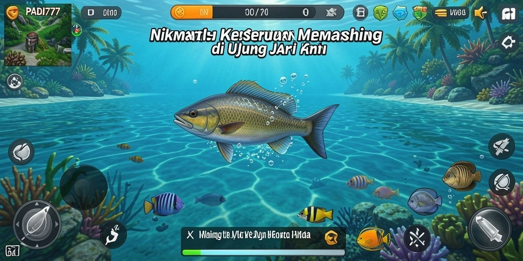 Gameplay seru PADI777 dengan memancing berbagai jenis ikan.