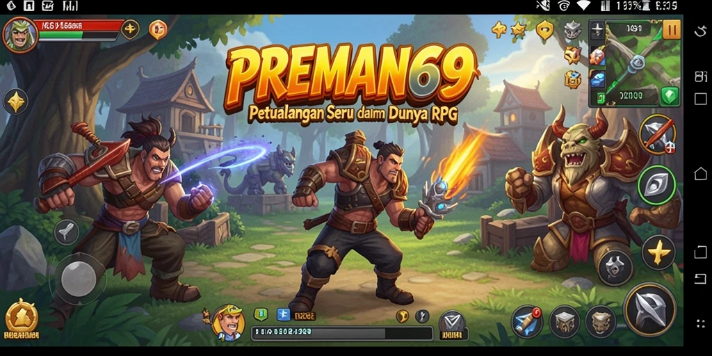 Tampilan menakjubkan dari gameplay RPG PREMAN69 yang penuh aksi.