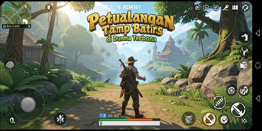 Tampilan gameplay REMI101 yang memukau dalam dunia terbuka.