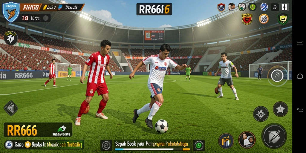Gameplay menarik dalam pertandingan sepak bola realistis