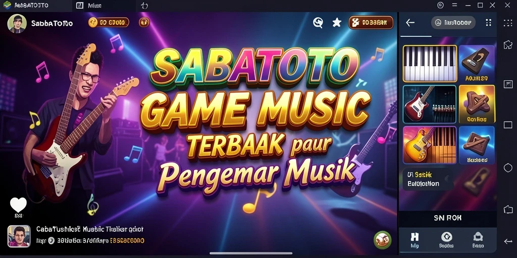 Tampilan gameplay SABATOTO dengan interaksi musik yang menyenangkan.