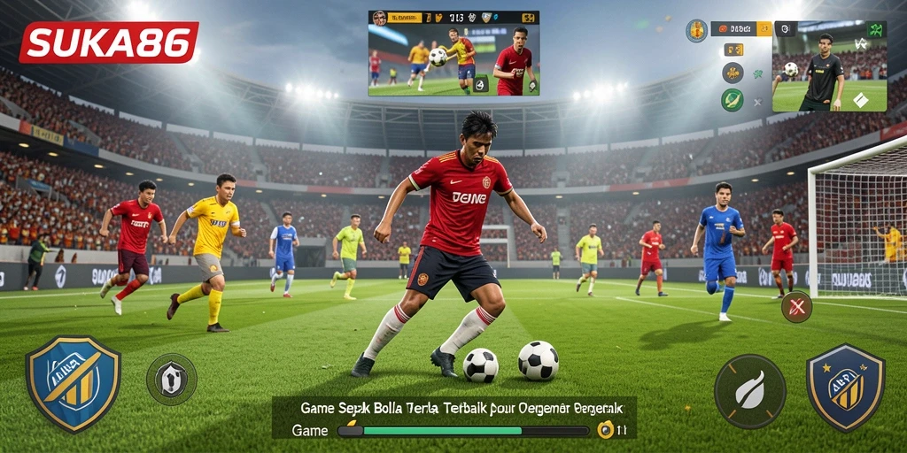 Tangkapan layar gameplay SUKA86 menampilkan aksi seru di lapangan hijau.