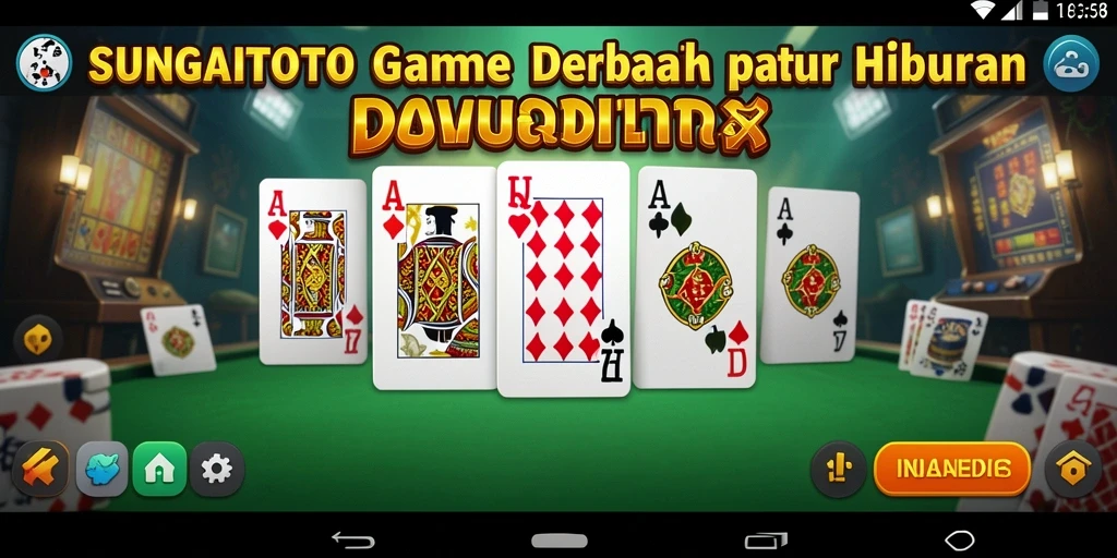 Tampilan gameplay seru dari SUNGAITOTO yang menampilkan domino.