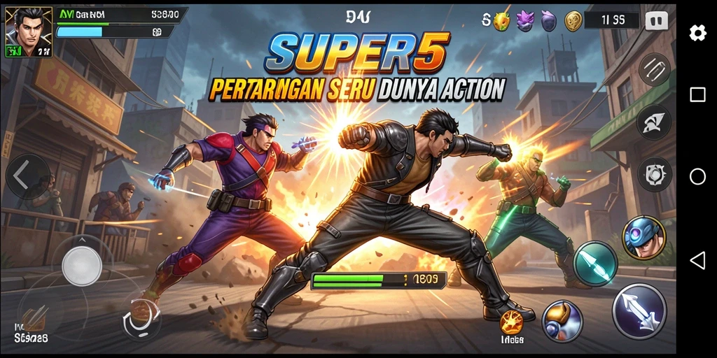 Tampilan menarik dari gameplay SUPER5 yang penuh aksi dan tantangan.