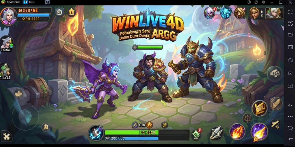 Tangkapan layar menampilkan aksi seru dalam WINLIVE4D.